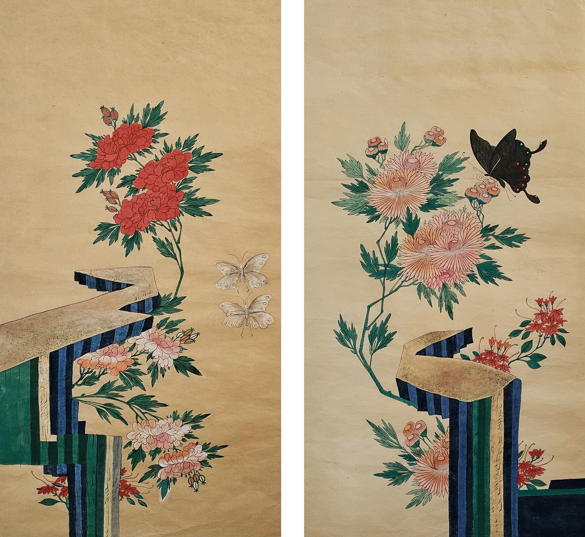 Blume und Schmetterling 화접도